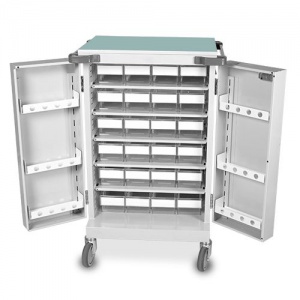 Bristol Maid Dispensing Tray Trolley, Double Door with 24 LP Trays and Code Lock