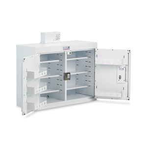 Bristol Maid 1000 x 300 x 600mm Double Door Drug and Medicine Cabinet with 6 Narrow Shelves, 6 Door Shelves and Dual Locking Doors