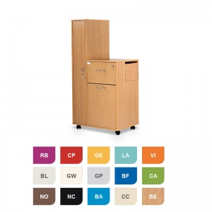 Bristol Maid Two-Tone Bedside Cabinet with Left-Hand Wardrobe (Large Drawer and Lockable Flap)