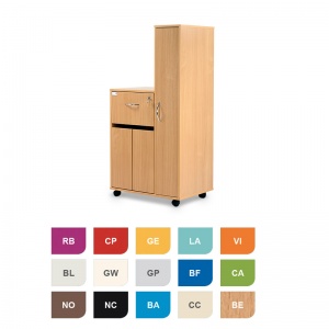 Bristol Maid Two-Tone Bedside Cabinet with Right-Hand Wardrobe (Cupboard and Lockable Flap)