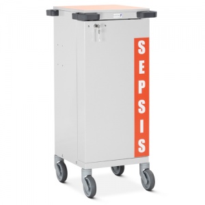 Bristol Maid Single-Door Sepsis Trolley with Six Drawers and Bolt Lock