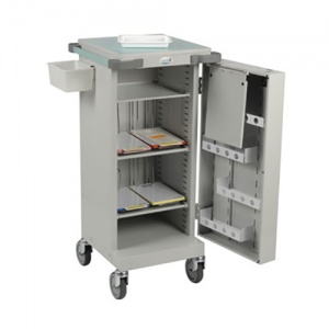 Bristol Maid Blister Packed Monitored Dosage System Trolley with Single Door, Three Shelves and Bolt Lock