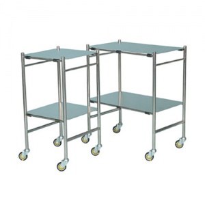 Bristol Maid Extra Large Stainless Steel Dressing and Instrument Trolley with Two Flat Shelves