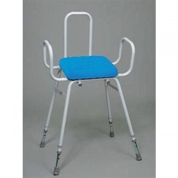 Perching Stool With Polyurethane Seat Plus Arm and Backrest