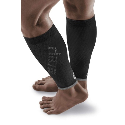 CEP Black/Light Grey Ultralight Compression Calf Sleeves for Men