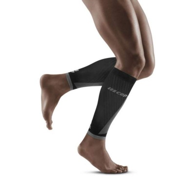 CEP Black/Light Grey Ultralight Pro Calf Compression Sleeves for Men