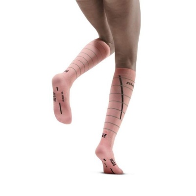 CEP Light Rose Reflective Running Compression Socks for Women