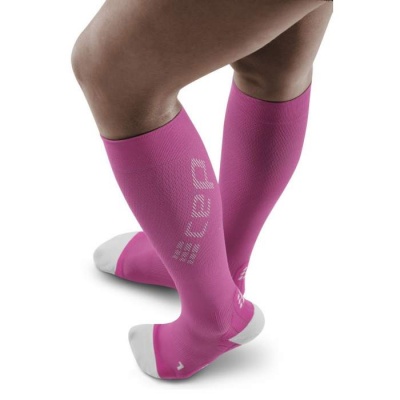 CEP Run Electric Pink/Light Grey Ultralight Compression Socks for Women