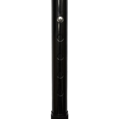 Economy Height-Adjustable Long Folding Black Walking Stick with Crutch Handle