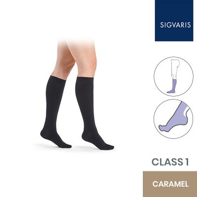Sigvaris Essential Comfortable Unisex Class 1 Knee High Caramel Compression Stockings