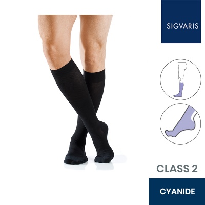 Sigvaris Active Masculine Class 2 Knee High Cyanide Compression Stockings