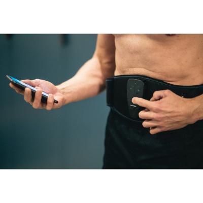 Compex Corebelt 5.0 Electrostimulator – Ab & Back Toning Belt, App-Controlled, 9 Programs (Black, Size S/M)