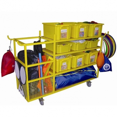 Complete School Sports Equipment Storage Trolley