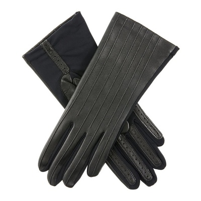 Dents Olivia Women's Silk-Lined Black Leather Gloves
