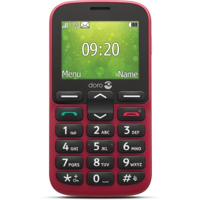 Doro 1380 Easy Mobile Phone for Seniors with Wide Display (Red)