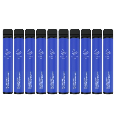 Elf Bar 600 Blueberry Sour Raspberry Disposable Vape Pen Saver Bundle (Pack of 10)