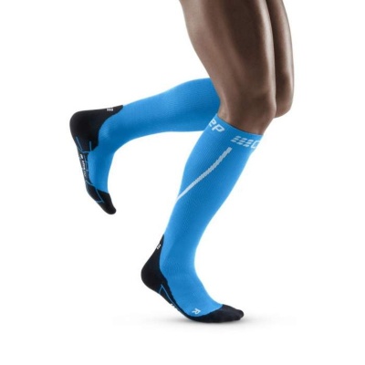 CEP Black/Electric Blue Winter Running Compression Socks for Men
