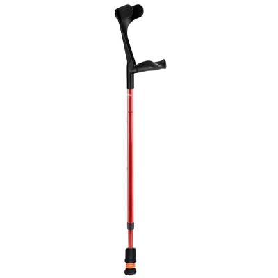 Flexyfoot Carbon Fibre Comfort-Grip Open-Cuff Red Folding Crutch (Right Hand)