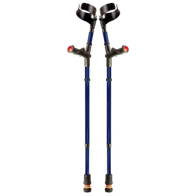 Flexyfoot Comfort Grip Double Adjustable Blue Crutches (Pair)