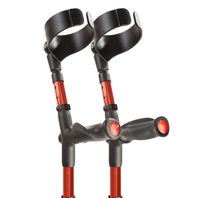 Flexyfoot Comfort Grip Double Adjustable Red Crutches (Pair)