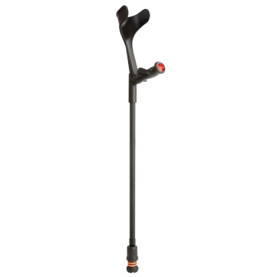 Flexyfoot Comfort Grip Open Cuff Black Crutch for the Left Hand