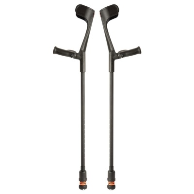 Flexyfoot Comfort Grip Open Cuff Black Crutches (Pair)