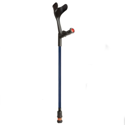 Flexyfoot Comfort Grip Open Cuff Blue Crutch for the Left Hand
