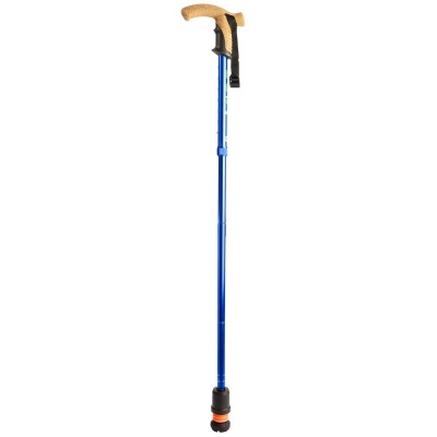Flexyfoot Cork Derby Handle Blue Folding Walking Stick