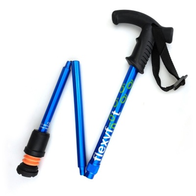Flexyfoot Soft Derby Handle Blue Folding Walking Stick