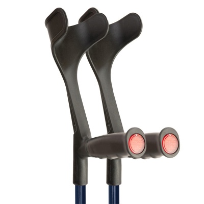 Flexyfoot Standard Soft Grip Handle Open Cuff Blue Crutches (Pair)