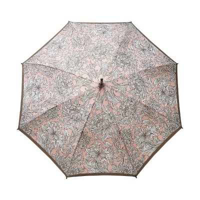 Fulton Kensington-2 Morris and Co. UV Walking Umbrella (Cochineal Pink Chrysanthemum)