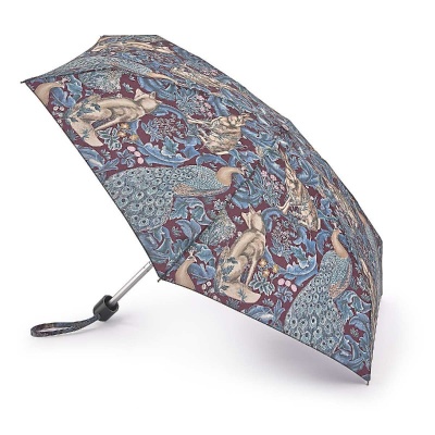 Fulton Tiny 2 Morris and Co Collection Foldable Umbrella (Forest Plum)