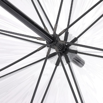 Fulton Birdcage Clear Dome Umbrella (Black and White)