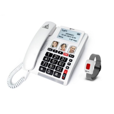 Geemarc CL9000 4G Emergency Response Corded Telephone with SOS Bracelet