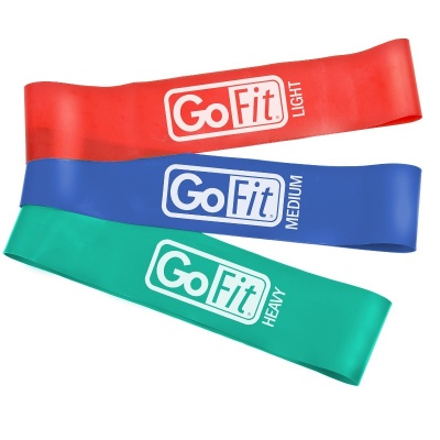 Bandas De Resistencia Power Loop GoFit - Pack De Entrenamiento Con Manual, Ligeras, Medias Y Pesadas