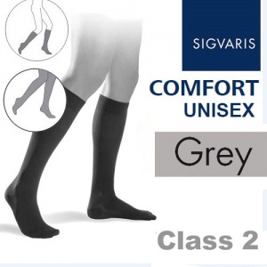 Sigvaris Unisex Comfort Calf Class 2 (RAL) Grey Compression Stockings