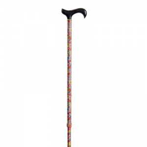 Happy Flowers Height Adjustable Derby Cane