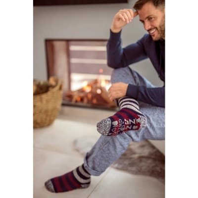 Heat Holders Home Men's Thermal Slipper Socks (Striped)