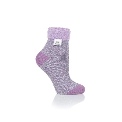 Heat Holders Home Women's Thermal Fluffy Ankle Socks (Purple)