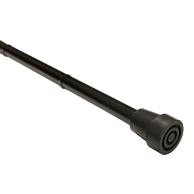 Height-Adjustable Folding Black Aluminium and Wooden Crook Handle Walking Stick