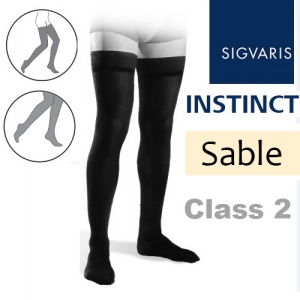 Sigvaris Instinct Men's Thigh Class 2 Sable Compression Stockings