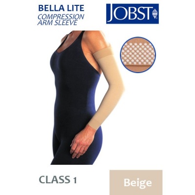 JOBST Bella Lite Compression Class 1 (15 - 20mmHg) Beige Arm Sleeve with Dotted Silicone Band
