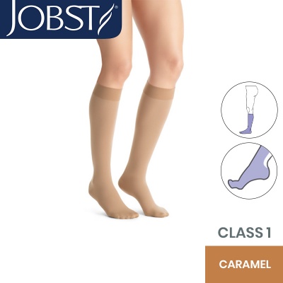 JOBST Opaque Compression Class 1 (18 - 21mmHg) Knee High Caramel Closed Toe Compression Garment