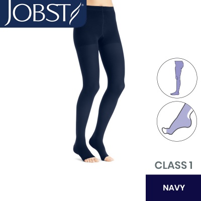 JOBST Opaque Compression Class 1 (18 -  21mmHg) Navy Open Toe Compression Tights