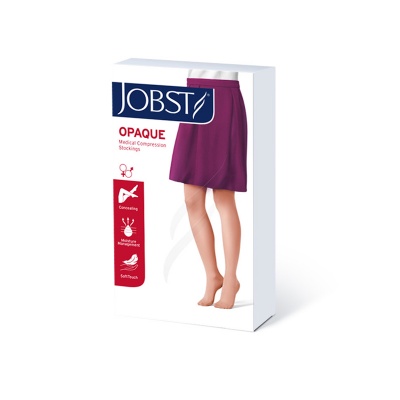 JOBST Opaque Compression Class 1 (18 -  21mmHg) Thigh High Caramel Open Toe Compression Garment with Soft Silicone Band