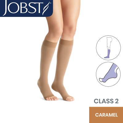 JOBST Opaque Compression Class 2 (23 - 32mmHg) Knee High Caramel Open Toe Compression Garment