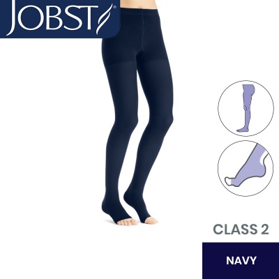 JOBST Opaque Compression Class 2 (23 -  32mmHg) Navy Open Toe Compression Tights
