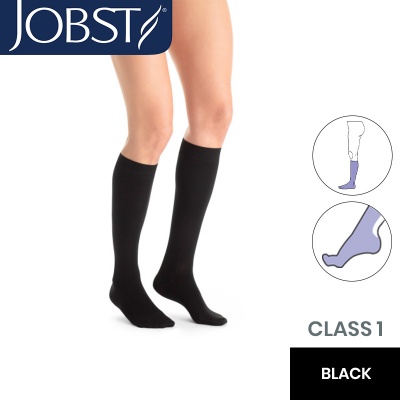 JOBST UltraSheer RAL Class 1 Black Knee High Compression Stockings