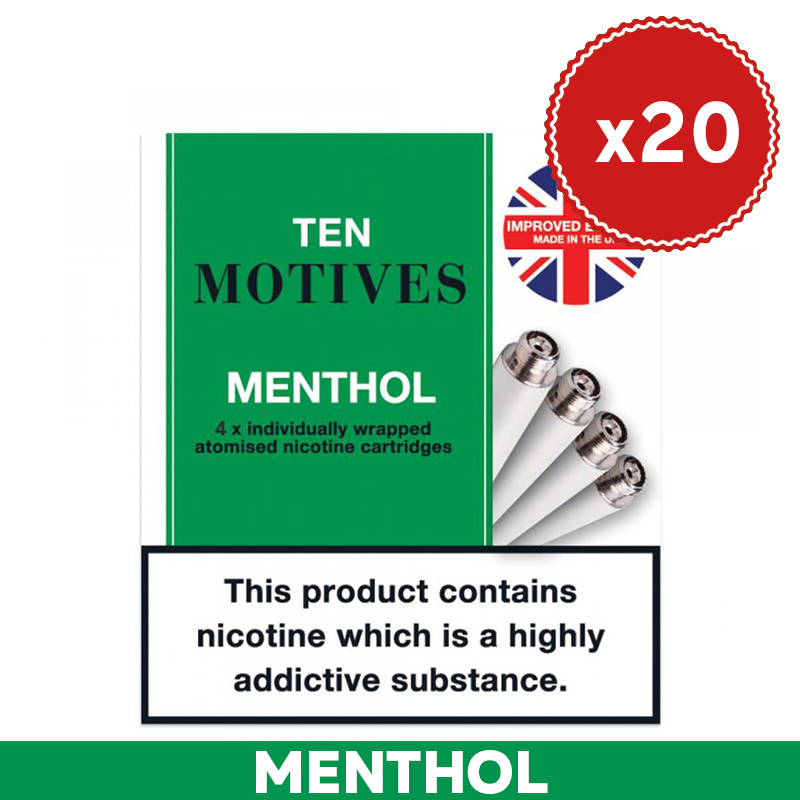 10 Motives E-Cigarette Menthol Refill Cartridges Saver Pack (20 Packs)