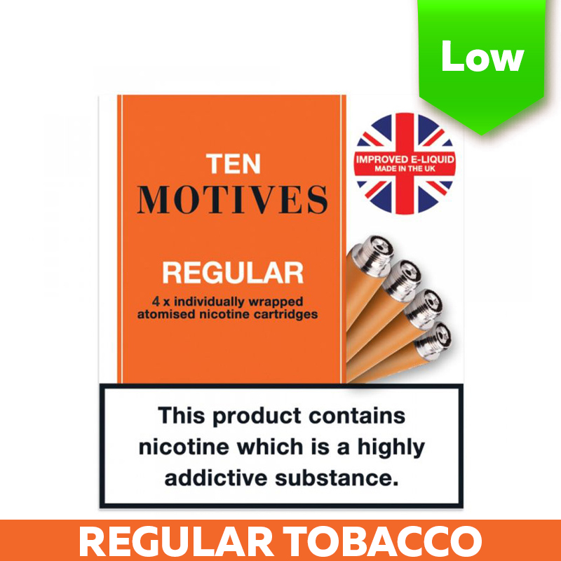 10 Motives E-Cigarette Low Strength Regular Tobacco Refill Cartridges (11mg)